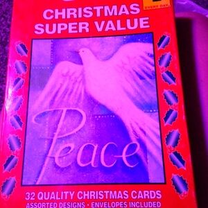 One brand new box of Christmas super value cards there are 32 quality Christmas